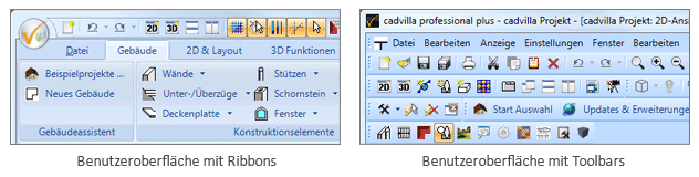 Ribbons und Toolbars