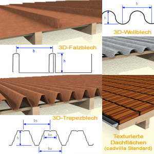 3D Dachbleche und Dacheindeckungen