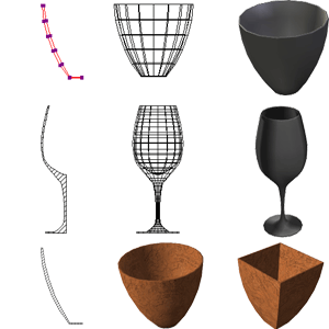 Construções 3D usando sólidos de rotação