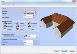 Definition of the roof shape | 3D room planner