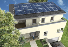 Roof-mounted solar panels