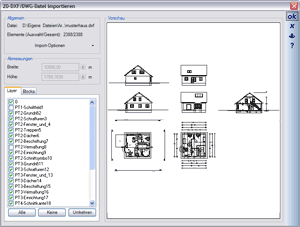 2D DXF und 2D DWG Import