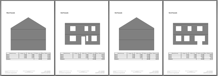 Facade area calculation