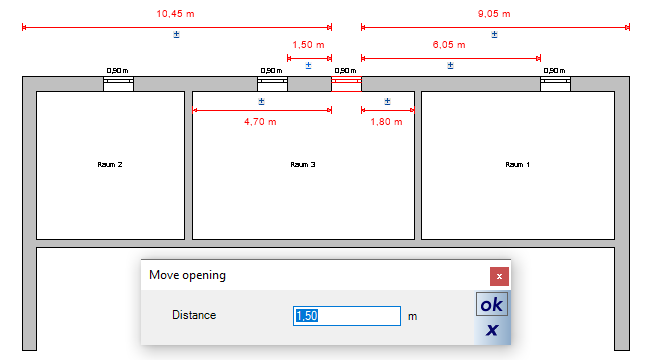 numerical positioning of a window