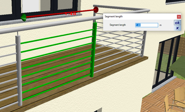 Editing a single railing segment