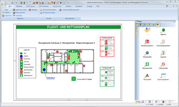 Interface de usuário do plano de rotas de fuga e salvamento