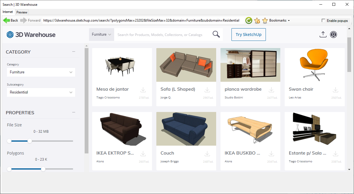 Online 3D-Objects browser