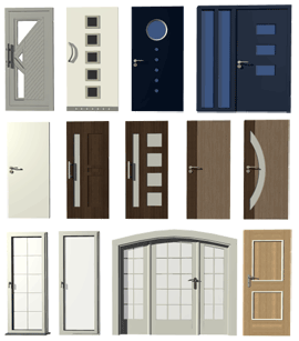 Front door, patio door, inner door, double door