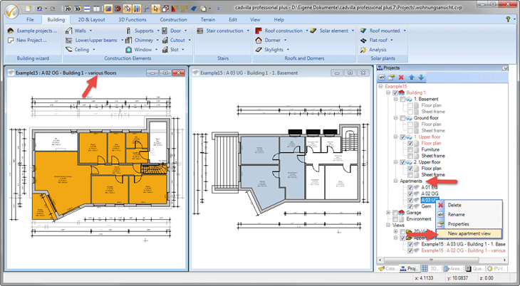 apartment view with visual control